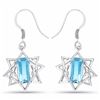 Image 1 : STERLING SILVER SWISS BLUE TOPAZ EARRING