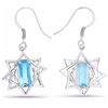 Image 3 : STERLING SILVER SWISS BLUE TOPAZ EARRING