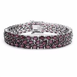STERLING SILVER RHODOLITE BRACELET