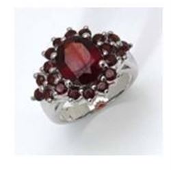 STERLING SILVER HESSONITE GARNET RING