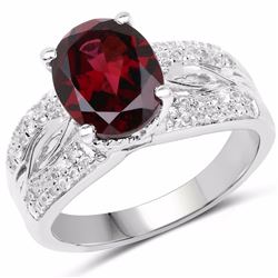 STERLING SILVER RHODOLITE RING