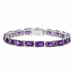 STERLING SILVER AFRICAN AMETHYST AND RUBY BRACELET