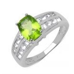 STERLING SILVER PERIDOT RING