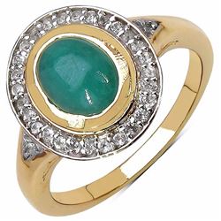 STERLING SILVER BRAZILIAN SAKOTA EMERALD RING