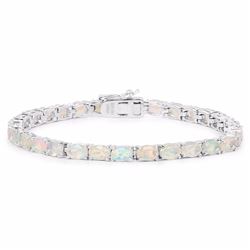STERLING SILVER ETHIOPIAN OPAL TENNIS BRACELET