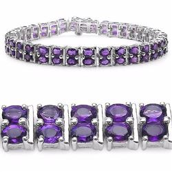 STERLING SILVER AFRICAN AMETHYST BRACELET
