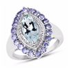 Image 1 : STERLING SILVER AQUAMARINE AND TANZANITE RING