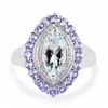 Image 3 : STERLING SILVER AQUAMARINE AND TANZANITE RING