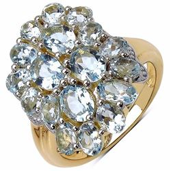 STERLING SILVER AQUAMARINE RING