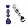 Image 2 : STERLING SILVER MULTI SHAPE BRAZILIAN AMETHYST DROP EARRING