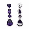 Image 3 : STERLING SILVER MULTI SHAPE BRAZILIAN AMETHYST DROP EARRING