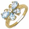 Image 1 : STERLING SILVER AQUAMARINE BUTTERFLY RING