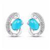 Image 1 : STERLING SILVER PARAIBA OPAL EARRINGS