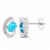 Image 2 : STERLING SILVER PARAIBA OPAL EARRINGS