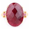 Image 3 : STERLING SILVER CHECKER BOARD RUBY RING