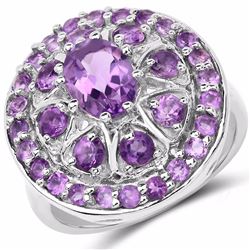STERLING SILVER AFRICAN AMETHYST RING