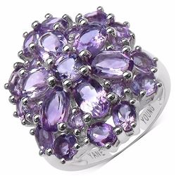 STERLING SILVER AFRICAN AMETHYST RING