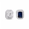 Image 3 : STERLING SILVER OCTAGON SAPPHIRE EARRINGS