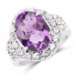 STERLING SILVER AFRICAN AMETHYST RING