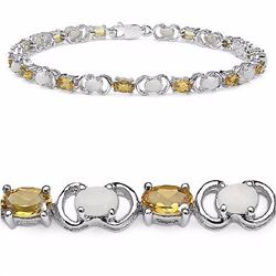 STERLING SILVER CABOCHON OPAL BRACELET