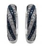 Image 1 : STERLING SILVER BLUE AND WHITE DIAMOND EARRINGS