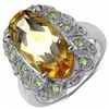 Image 1 : STERLING SILVER CITRINE AND PERIDOT RING