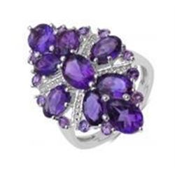 STERLING SILVER AFRICAN AMETHYST RING