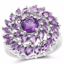 STERLING SILVER AFRICAN AMETHYST RING