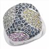 Image 1 : STERLING SILVER MULTI COLOR SAPPHIRE RING