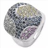 Image 2 : STERLING SILVER MULTI COLOR SAPPHIRE RING