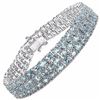 Image 2 : STERLING SILVER BLUE TOPAZ TRIPLE ROW BRACELET
