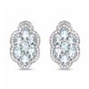 Image 1 : STERLING SILVER AND AQUAMARINE DIAMOND EARRING