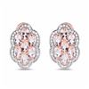 Image 1 : STERLING SILVER AND MORGANITE DIAMOND EARRING