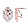 Image 2 : STERLING SILVER AND MORGANITE DIAMOND EARRING
