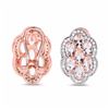 Image 3 : STERLING SILVER AND MORGANITE DIAMOND EARRING