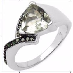 STERLING SILVER GREEN GARNET RIGN