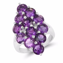 STERLING SILVER AFRICAN AMETHYST RING