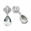 Image 2 : STERLING SILVER GREEN AMETHYST EARRING