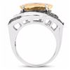 Image 2 : STERLING SILVER CHECKERBOARD CITRINE AND CHROME DIOPSIDE RING