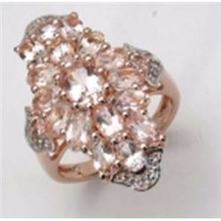 STERLING SILVER MORGANITE RING