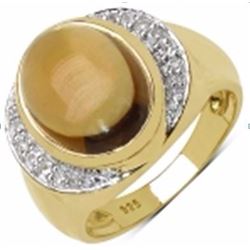 STERLING SILVER CABOCHON CITRINE RING