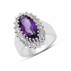 STERLING SILVER AFRICAN AMETHYST RING
