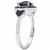 Image 3 : STERLING SILVER AFRICAN AMETHYST CHECKER BOARD AND BLACK DIAMOND RING