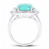Image 2 : STERLING SILVER CABOCHON TOURQUISE RING