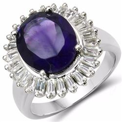 STERLING SILVER AFRICAN AMETHYST RING