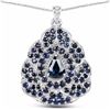 Image 1 : STERLING SILVER AND BLUE SAPPHIRE, DIAMOND PENDANT