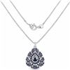 Image 2 : STERLING SILVER AND BLUE SAPPHIRE, DIAMOND PENDANT