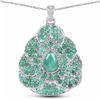 Image 1 : STERLING SILVER BRAZILIAN SAKOTA EMERALD AND DIAMOND PENDANT