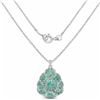 Image 2 : STERLING SILVER BRAZILIAN SAKOTA EMERALD AND DIAMOND PENDANT