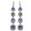 Image 1 : STERLING SILVER MULTI STONE DROP EARRING